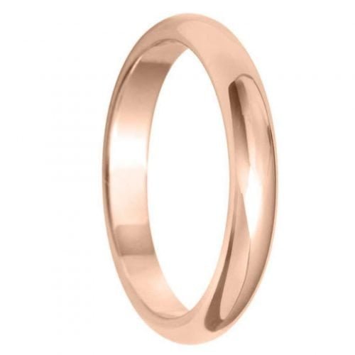 2.5mm D Shape Light Wedding Ring in 9ct Yellow Gold