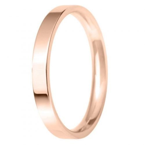 2.5mm Flat Court Light Wedding Ring in 9ct Rose Gold