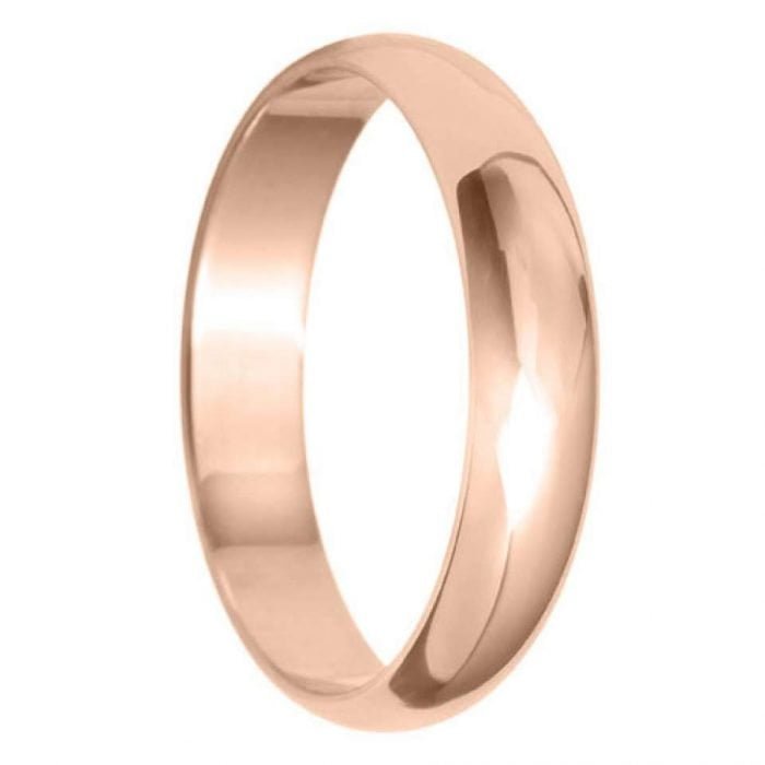 4mm D Shape Light Wedding Ring in 9ct Yellow Gold