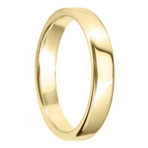 4mm Court Shape Light Wedding Ring in 18ct Yellow Gold