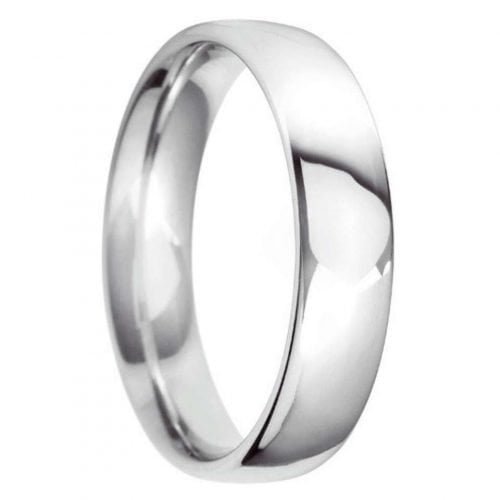 5mm Court Shape Light Wedding Ring in 9ct White Gold