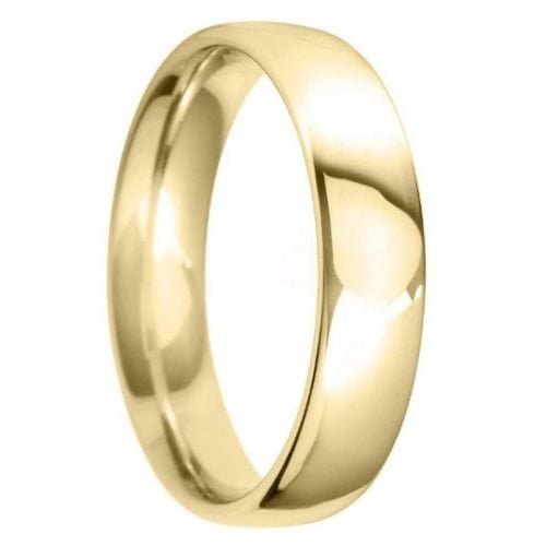 5mm Court Shape Light Wedding Ring in Yellow Gold