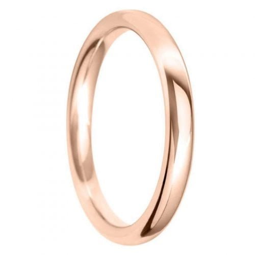 2.5mm Court Shape Light Wedding Ring in 9ct Rose Gold
